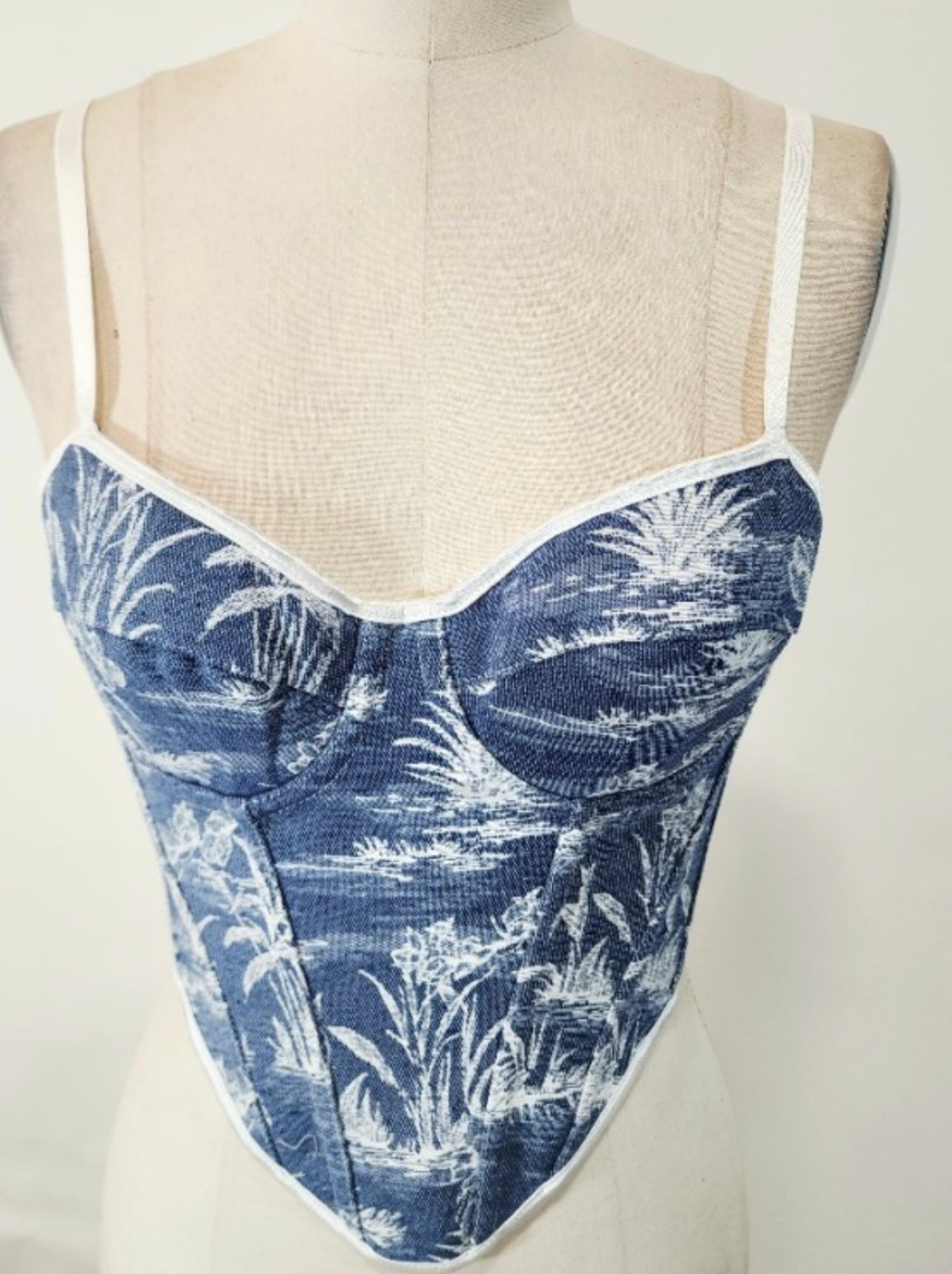 Denim corset